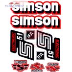   Simson komplett matrica szett S51 Electronic piros 22X30cm Lengyel