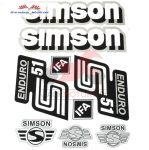   Simson komplett matrica szett S51 Enduro ezüst-fehér 22X30cm Lengyel