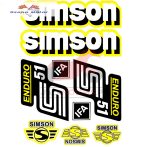   Simson komplett matrica szett S51 Enduro sárga 22X30cm Lengyel