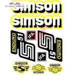   Simson komplett matrica szett S51 Enduro sárga 22X30cm Lengyel