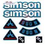   Simson komplett matrica szett S50N Elektronik kék 17x17cm Lengyel