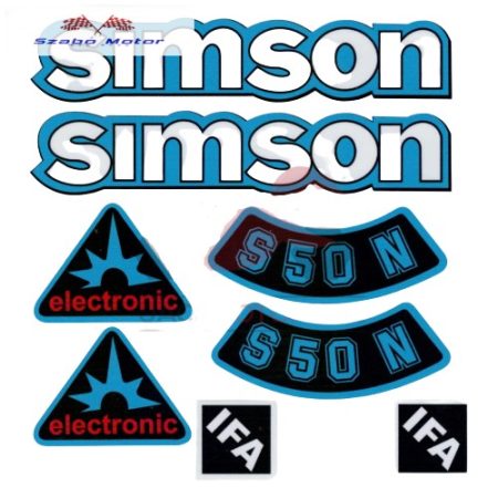 Simson komplett matrica szett S50N Elektronik kék 17x17cm Lengyel