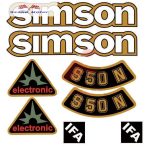   Simson komplett matrica szett S50N Elektronik zöld 17x17cm Lengyel