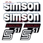   Simson komplett matrica szett S51 Enduro piros-ezüst-fehér 22X30cm Lengyel