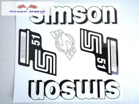 Simson komplett matrica szett S51Enduro fehér