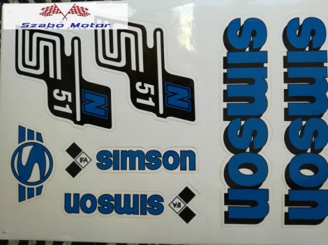 Simson komplett matrica szett S51N kék