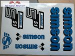 Simson komplett matrica szett S51 Enduro kék